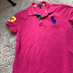 Polo Ralph Lauren Shirt Pink with Blue Pony!